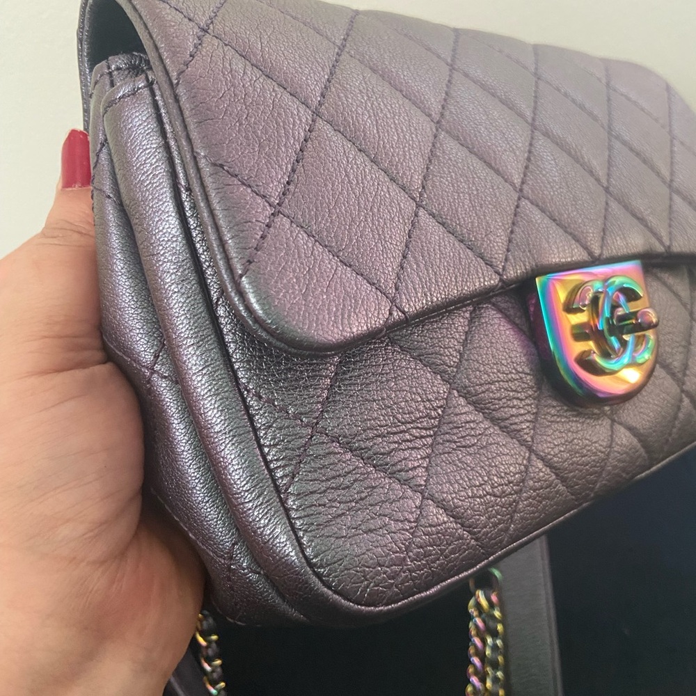 ✨🧜‍♀️ Chanel iridescent Double Carry Waist, Crossbody Flap Bag ✨🧜‍♀️ - Picture 14 of 16